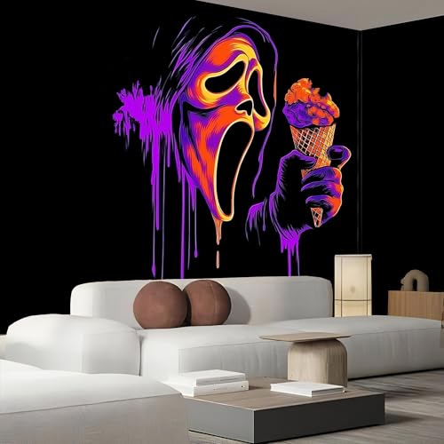 Papier peint panoramique crâne pour masquer un mur terne avec style 3D - 4
