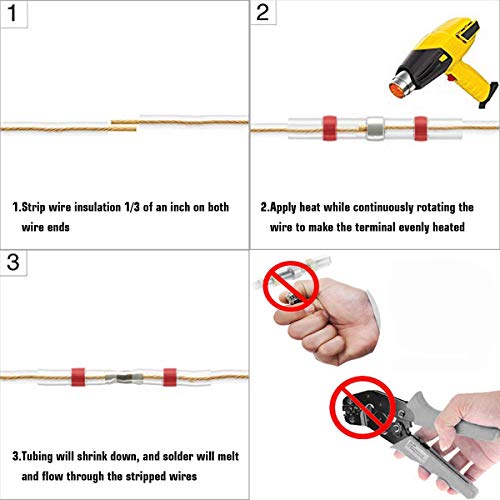 image for Qibaok 220 PCS Solder Seal Wire Connectors Heat Shrink Butt Connectors