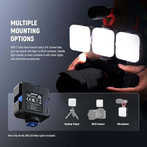 image for NEEWER LED Video Light,Portable Bi-Color 3200K~5600K Dimming Lights fo