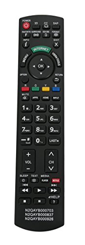New N2Qayb000703 N2Qayb000837 N2Qayb000926 Remote Control Fits For Panasonic Tv Tcl47Wt50X Tcl55Dt50 Tc-L55Dt50 Tcl55Et5 Tc-L55Et5 Tc-L55Le54 Tcl55Le54 Tcl55Wt50 Tc-L55Wt50 Tcp50Gt50 Tc-P50Gt50 #TOP1
