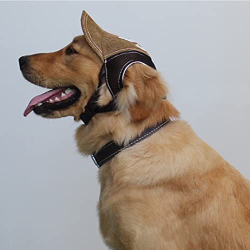 YJZQ Baseballkappe für Hunde, Baseballmütze, verstellbar, mit Ohrlöchern, Sonnenhut, atmungsaktiv, für große Hunde, Größe L, Kaffeeblau