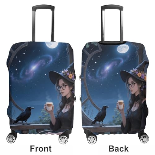 Witch And Raven Moonlight Luggage Covers Suitcase Protector Case Fits 19-32 Inch S3
