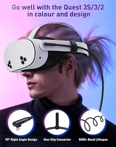 Maxonar VR Charging Link Cable 5m (Next-Gen Chip) USB C Cable Compatible with Meta Quest 3S/Quest 3/Oculus Quest 2/Pico 4 and PC VR Headset Steam VR Accesorios 5Gbps High Speed USB 3.0 (Black) - Image 5