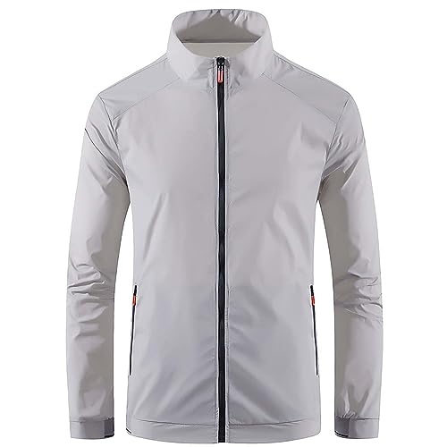 Trench suit homme casual veste légère respirante col montant couleur unie mi-saison