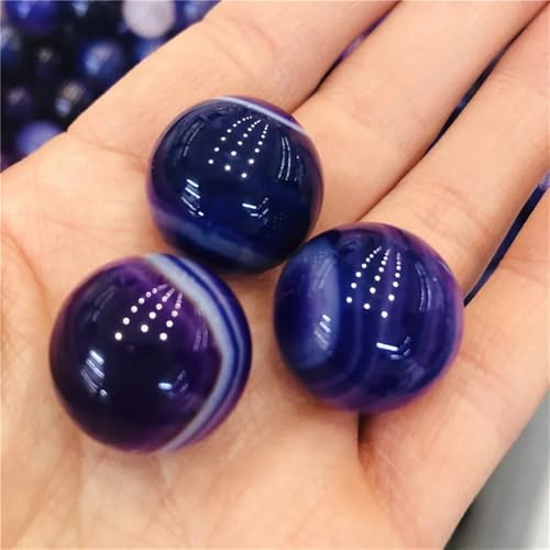Boule agate violette cristal déco : set de 5 pierres de collection pour maison et bureau