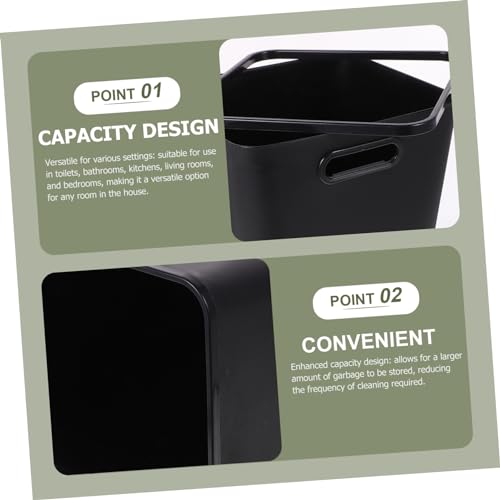Caneca de basura rectangular negra GLEAVI miniatura 4