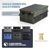 HELDENWERK Premium Kofferraum-Organizer mit Deckel stabil & rutschfest - Faltbare Auto Kofferraumtasche groß mit doppelten Böden - Kofferraumbox, Kofferraumorganizer Box