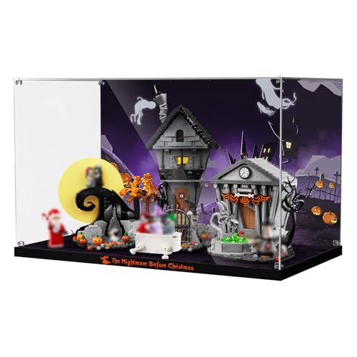 Acrylic Display Case for Lego Disney Tim Burton's The Nightmare Before Christmas, Dustproof Display Box Compatible with Lego 21351 (ONLY Box, NOT Model)
