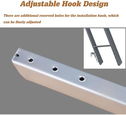 Adjustable Metal Bunk Bed Ladder - 150 Kg Capacity, White Hanging Ladder for Camping, Travel Trailers & RVs, 140cm/55” Tall, Safe & Sturdy Design