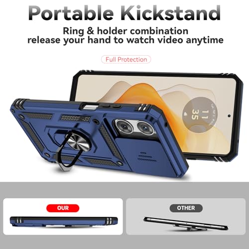 for Motorola Moto G 2025 / Moto G 2026 / Moto G Play 2026 Case, with Slide Camera Cover Screen Protector Ring Holder Kickstand Military Grade Protection Drop Tested Protective Phone Case (Navy Blue) by M MAIKEZI - Used condition - Image 7
