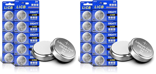 Piles CR2477 3V lithium bouton LiCB de rechange pour montre calculatrice et alarme sans fil