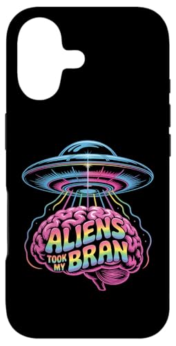 Aliens Took My Brain UFO �U�� ���C���{�[�A�[�g���[�N �X�}�z�P�[�X iPhone 17 �p