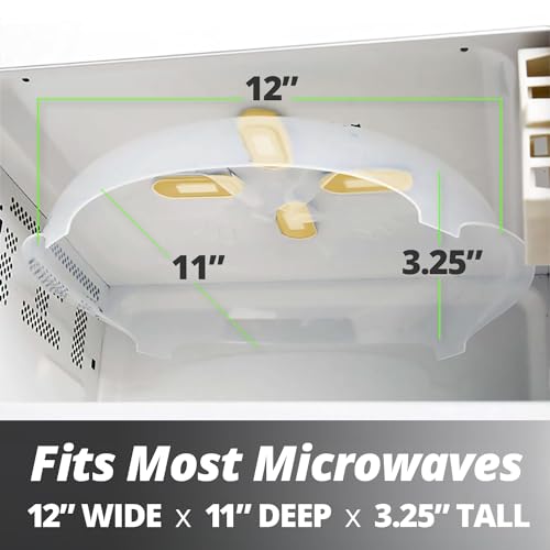 HOVER COVER Magnetic Microwave Cover for Food | Clear Microwave Splatter Cover | Microwave Plate Cover with Steam Vents | Food Grade Dish Cover | BPA-Free | Dishwasher Safe | Orange