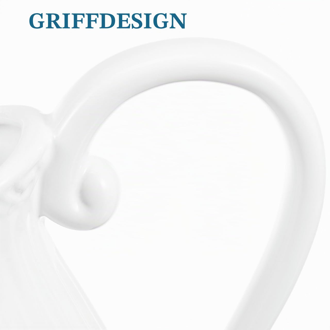 Happyyami Porzellan Pitcher Vase Weiß Gestreift 7.87X6.69X3.15 Zoll Keramikvase Mit Henkel Für Getrocknete Blumen Wohnkultur Büro Hochzeit Dekoration