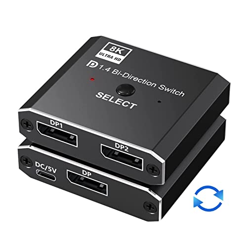 Displayport KVM 2X1 1X2 répartiteur vidéo commutateur 8K Display-port
