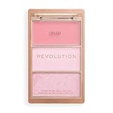 Revolution Highlight Icon Palette, Trio aus Creme, Puder und Schimmer, Aufbaubare Pigmente zum Highlighten, Pink Posse, 2.8g