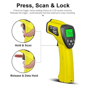 BTMETER BT-980D D:S 12:1 Handheld Industrial Infrared Thermometer, Digital Non-Contact Laser Temperature Gun for -58℉ to 1022℉(-50°C ~ 550°C) - NOT for Human Temp BTMETER BT-980D D:S 12:1 Handheld Industrial Infrared Thermometer, Digital Non-Contact Laser Temperature Gun for -58℉ to 1022℉(-50°C ~ 550°C) – NOT for Human Temp