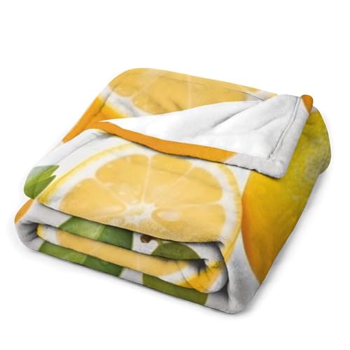 Couverture en flanelle 152x203 cm citron pour lit et canapé - 4
