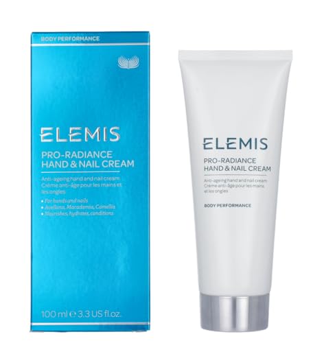 ELEMIS Pro-Radiance Hand and Nail Cream, Anti-Ageing Cream to Smooth and Nourish Hands, Luxurious Hand Cream with Milk Protein and Avelana Seed Oil, Hand and Cuticle Cream for Youthful Skin, 100ml