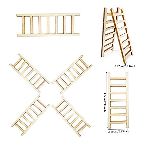 Honbay 20Pcs Wooden Mini Ladders Fairy Garden Accessories For Dollhouse Decor #TOP1