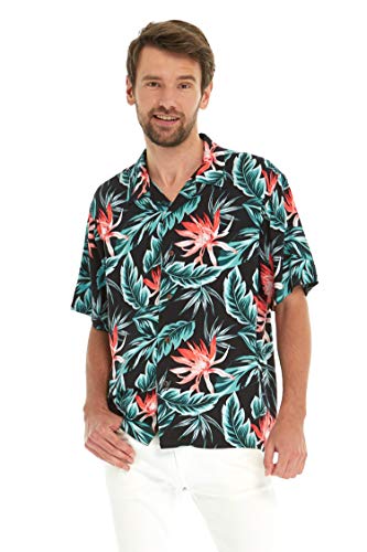 Matchable Couple Hawaiian Luau Shirt and Poncho Dress in Blooming Lily4
