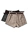 GORGLITTER Shorts Damen Elegant Büro Shorts Mit Gürtel Freizeitshorts Mit Tasche Business Outfit Kurze Hose Weites Bein Kaffeebraun M