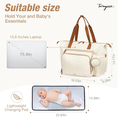 Image of Diaper Bag Tote, Large Baby Hospital Bag for Labor Delivery Mom