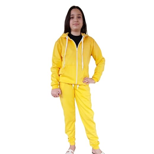 Conjunto em moletom juvenil blusa com zíper e capuz e calça estilo jogger 2 ao 16