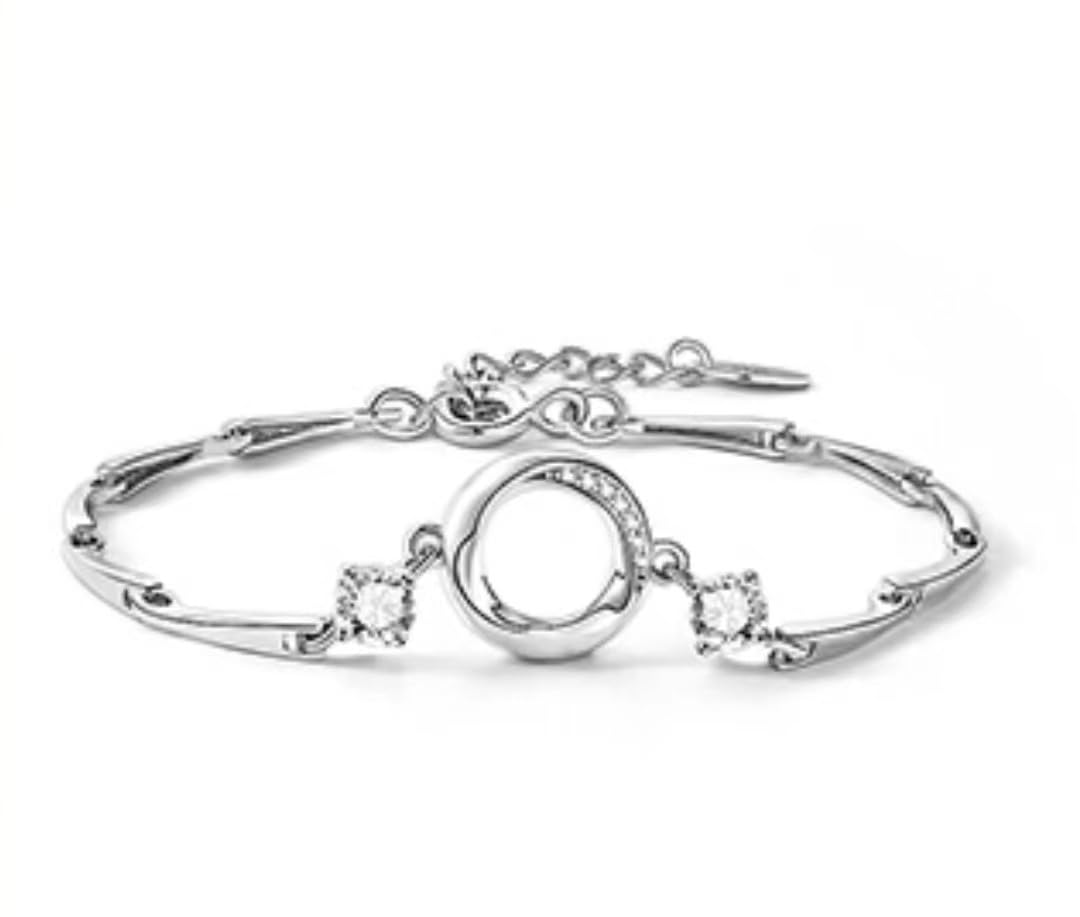 Pulseras Plata Mujer，Pulsera De Anillo Mobius De Plata De Ley 925 De Alta Gama Con Cierre De Resorte Ajustable, Joyería Energética Para Mujer.