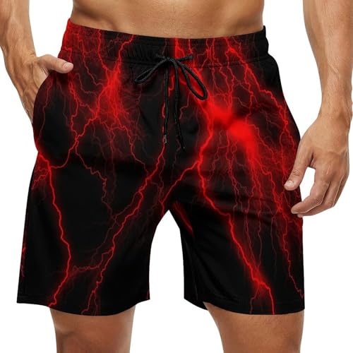 Cow Print Pattern Men's Swim Trunks Board Shorts Mesh Liner Bathing Suits Quick Dry Beach Swimwear Pocket