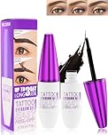 Peel Off Tattoo Eyebrow Gel Tinting-2pcs Black Peel Off Tinted Eye Brow Gel, Waterproof Long-lasting Transfer-proof Eyebrow Gel Peel Off, Up to 3 Days, Eye Brow Makeup Gift Set for Women Men-03# Black