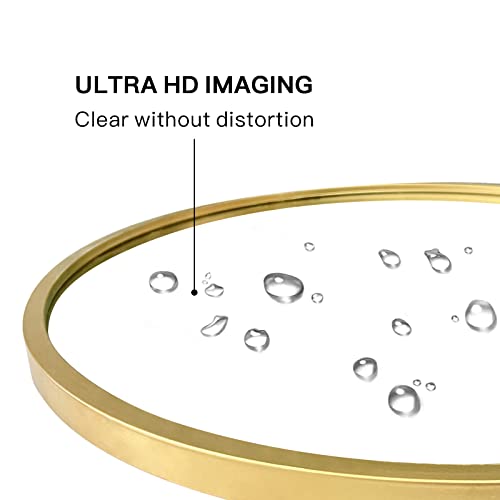 Zenida Round Wall Mirror,24-Inch Large Circle Mirror,Gold Metal Framed Wall-Mounted Bathroom Mirror,Decorative Round Mirror For Bathroom Decor,Vanity Bedroom,Living Room,Entryway #TOP4
