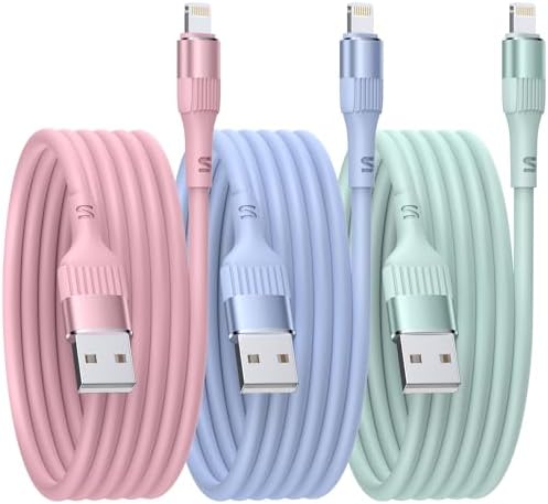 Nebite iPhone Charger,3PACK 6FT/1.8M MFi Certified Lightning Cable Fast Charge TPE Long iPhone Charging Cable Compatible with iPhone 14 13 12 11 Pro Max Pro XS X XR 8 7 6