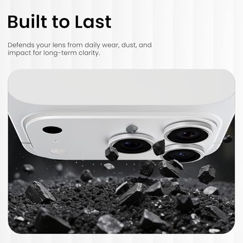 Image of CASEGEAR Clear Pro Camera Lens Protector Compatible With iPhone 17 Pro | HD Clarity | Scratch Resistant | Complete Coverage | Easy Installation | Silver