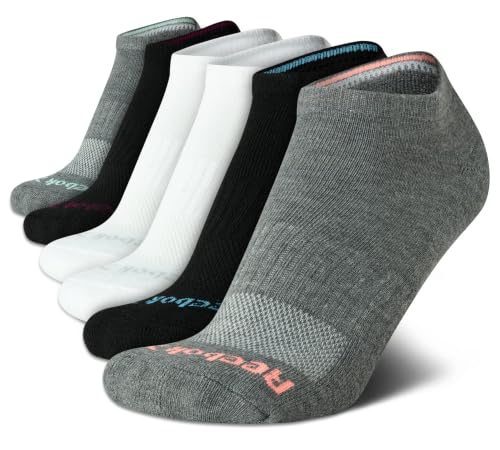 Image of Reebok Womens Low Cut Socks 6 Pack Lightweight Performance Athletic Socks | Performance Stretch, Lightweight and Breathable Toe Seam with Arch Support