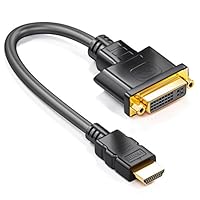 deleyCON HDMI zu DVI Adapter-Kabel - HDMI Stecker zu DVI Buchse (24+5) - Full HD 1080p HDTV 1920x1080 WUXGA 1920x1200 - vergoldete Kontakte - TV Beamer PC - Schwarz