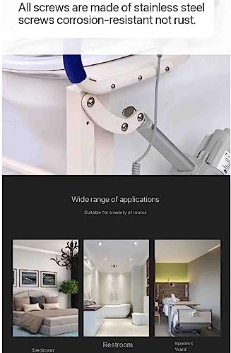 Silla elevadora eléctrica para inodoro para ancianos, auxiliar para pacientes, asiento elevador para inodoro, rieles de seguridad para ancianos, ángulo máximo de elevación 22°, carga máxima 150 kg miniatura 5