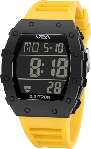 Image of V2A Digitron Tonneau 2118 Sports Watch for Men & Boys | Rugged Design | Big Dial | Alarm, Stopwatch, 12 /24H | 3 ATM Water Resistant | Luminous Display | Sports, Fitness, Outdoor & Training | Gifts for Men & Boy