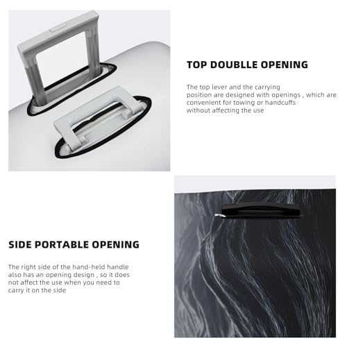 Luggage Cover Elastic Suitcase Cover (18-32 inch) Anti-Scratch Luggage Covers Deep black waves Travel Suitcase Covers Luggages Protector for Travel Adult Luggages Decorative4