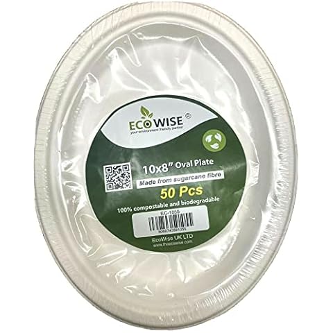 Placas desechables de fibra de caña de azúcar extra fuerte 10x6 pulgadas Cover