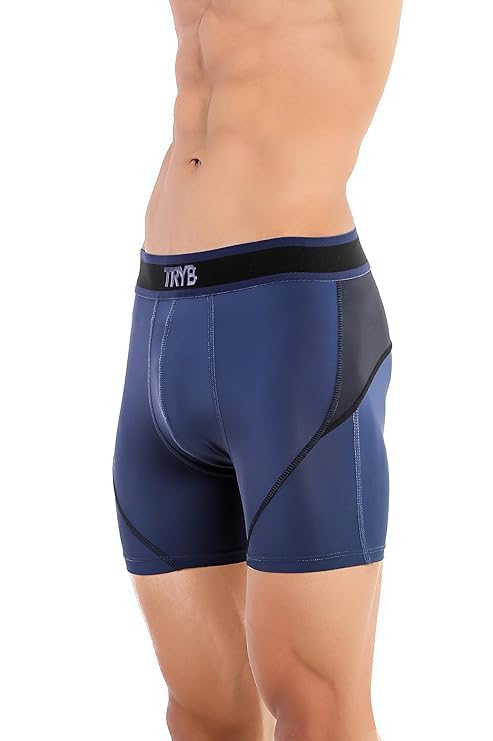 Image of TRYB Sports Underwear for Men | Stretchable Active-H Trunk Semi Compression Shorts | Trunks for Running & Gym Workout | Quick Dry, Breathable & Anti Chafing | Sports Innerwear Boxers