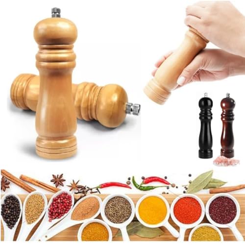 Moedor Pimenta Sal cozinha 20 CM Churrasqueira Tempero Condimentos MADEIRA LAMINA CERAMICA TRITURADO