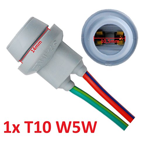 L&P B585 1 x T10 W5W - Portalámparas de goma para bombillas...