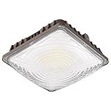 G GJIA LED Canopy Light 60W, 9000LM LED Canopy Lights Outdoor, 5000K Daylight Square Canopy Gas Station Light for Carport Shop Garage Warehouse Porch Hotel Building Entrances UL Listed, 1 Pack