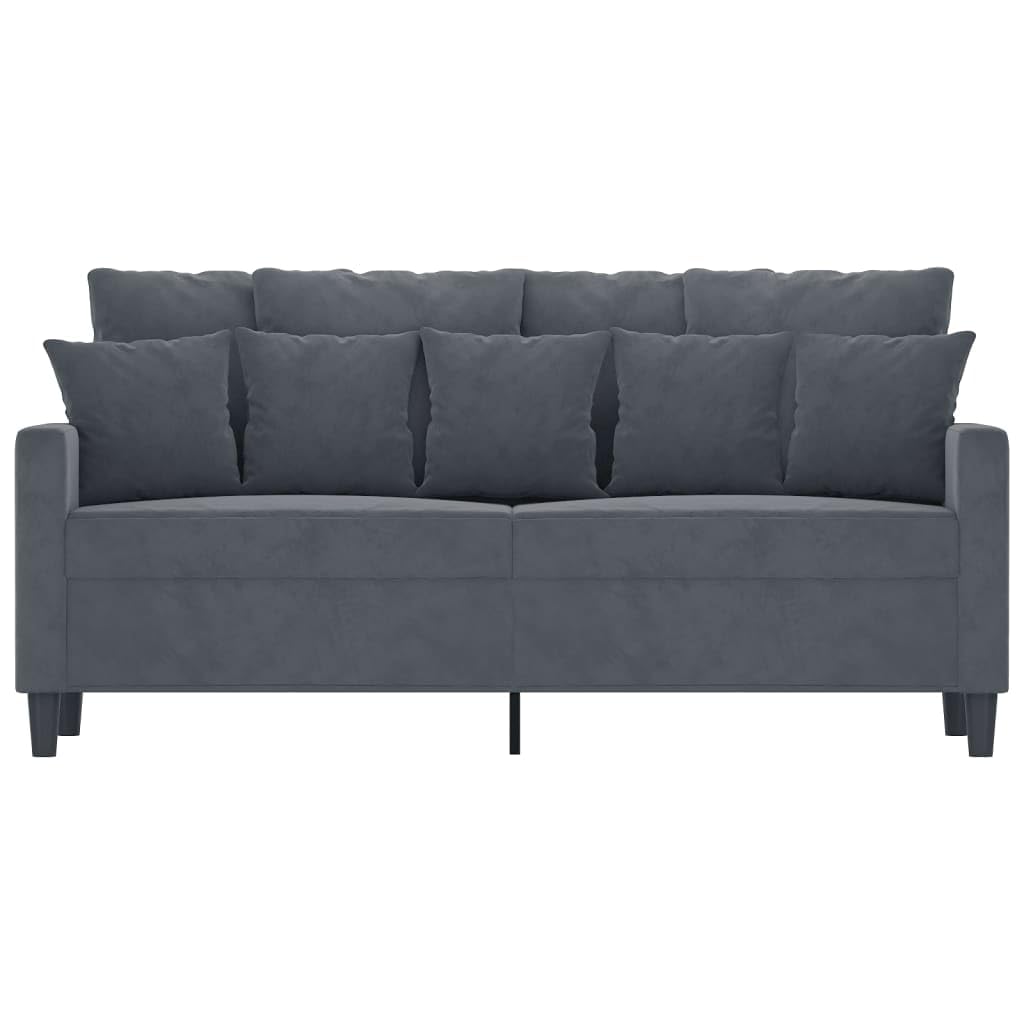 LAPOOH 2-Sitzer-Sofa Dunkelgrau 140 cm Samt, Loungesofa, Sofas & Couches, Relaxsofa, Couch für Wohnzimmer, 359304