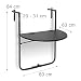 Relaxdays 10020054_46-Mesa Colgante de balcón Plegable, Negro, 63x60x84 cm