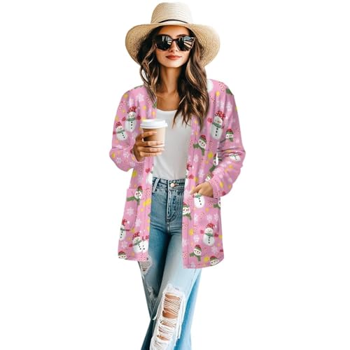 Image of Women's Open Front Cardigan Long Sleeve Loose Sweater Lightweight Soft Cardigan Jackets