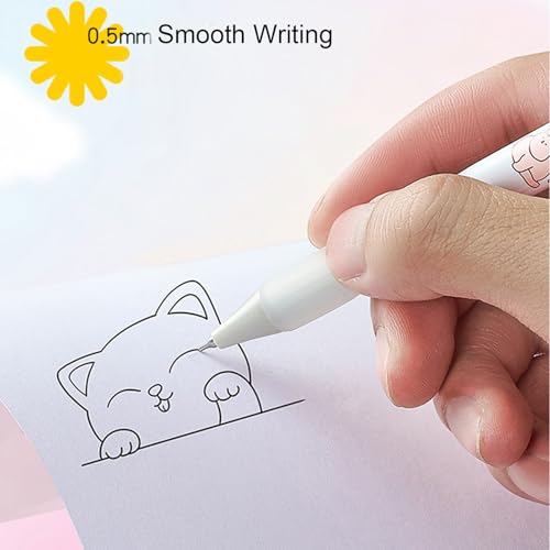 MOZXIRZ Set de 4 bolígrafos de gel con diseño de gato miniatura 6
