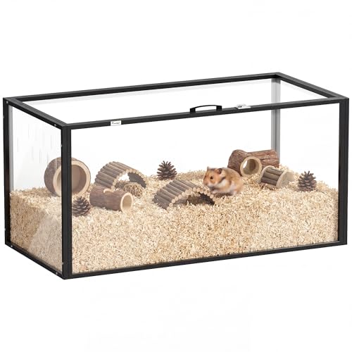 PawHut Large Acrylic Hamster Cage, Chewproof Guinea Pig Cage for Small Animal Pets, Transparent Mice...