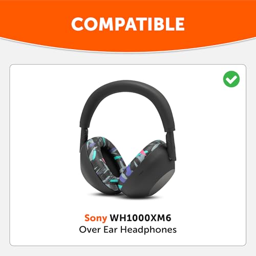 Image of WC PadZ XM6 - Premium Replacement Earpads Compatible with Sony WH-1000XM6 Headphones by Wicked Cushions | Enhanced Comfort, Durable PU Leather & Sound Isolation | 90's Black